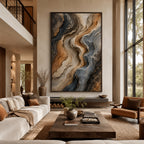 Abstract Wall Art – Earth Toned Wave Strata