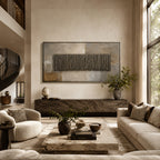 Wabi Sabi Art – Metallic Linear Relief Panel