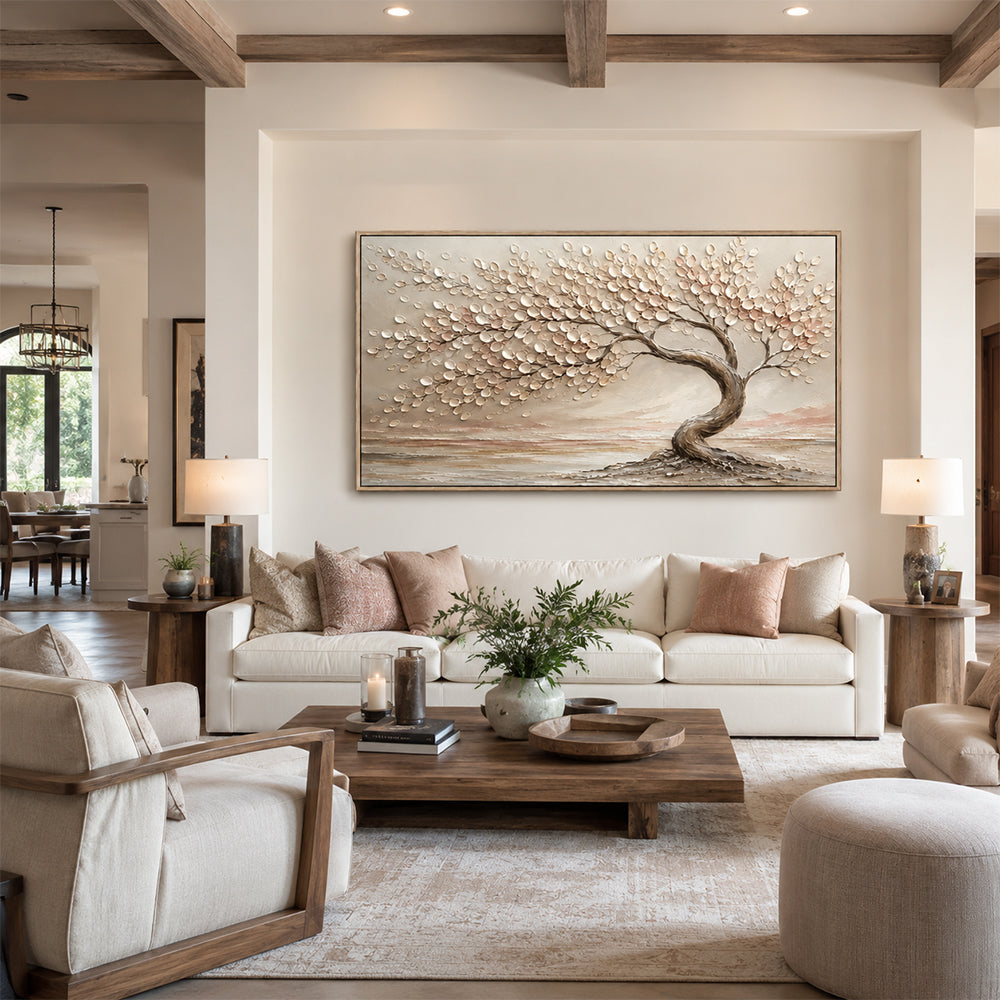 Texture Painting Art – Curved Tree Landscape