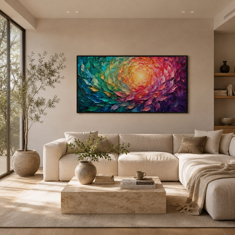 Texture Painting Art – Swirling Rainbow Foliage