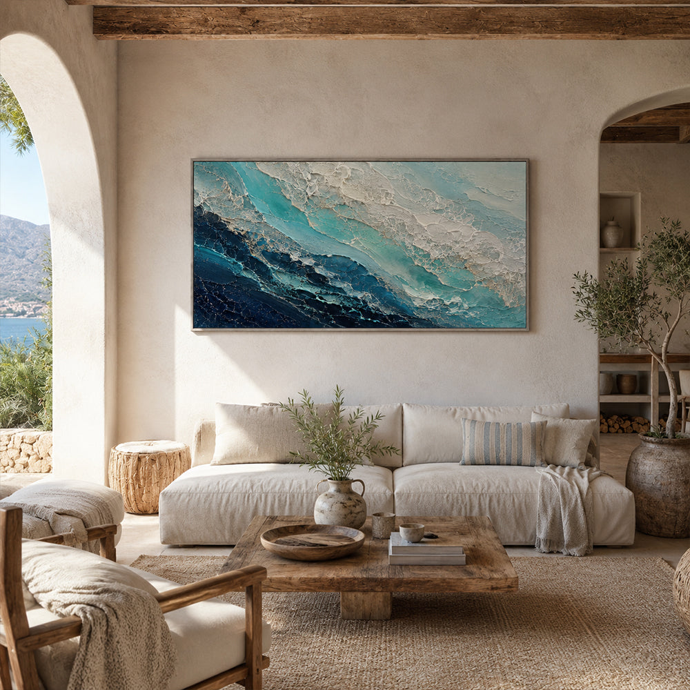 Texture Painting Art – Foamy Ocean Waves
