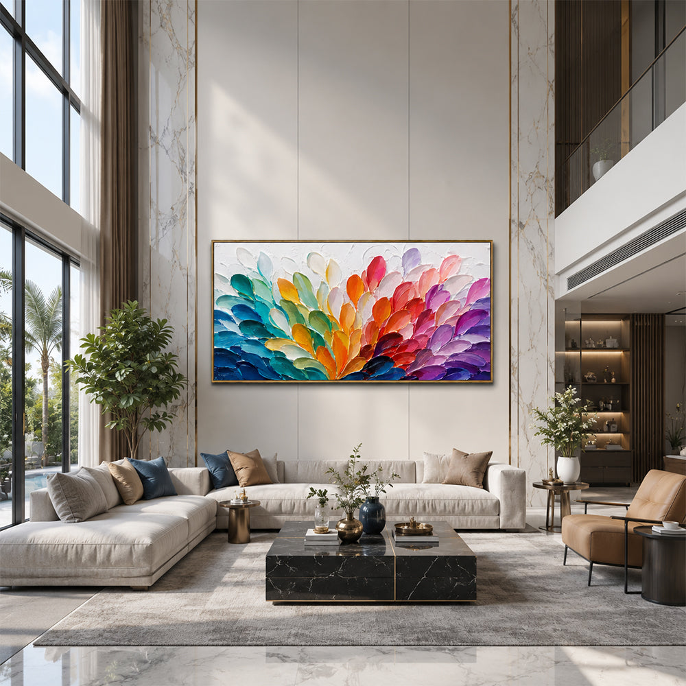 Abstract Wall Art – Rainbow Petal Cluster