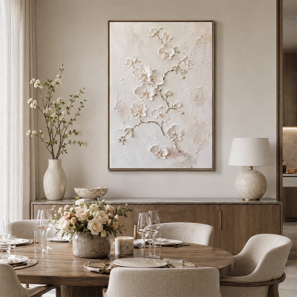 Minimalist Art – Textured White Orchids