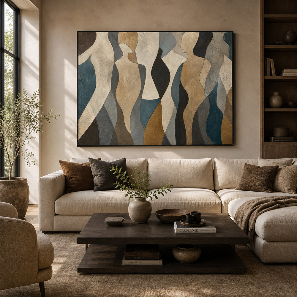 Abstract Wall Art – Curved Human Silhouettes