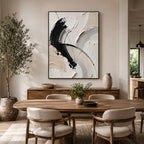 Abstract Wall Art – Curved Neutral Impasto Strokes