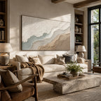 Texture Painting Art – Neutral Layered Wave Abstract