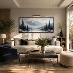 Texture Painting Art – Snowy Pine Mountain Scene