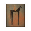 Vintage Americana Art – Celestial Starry Horse Rider Textured Handmade Oil Painting Wall Art
