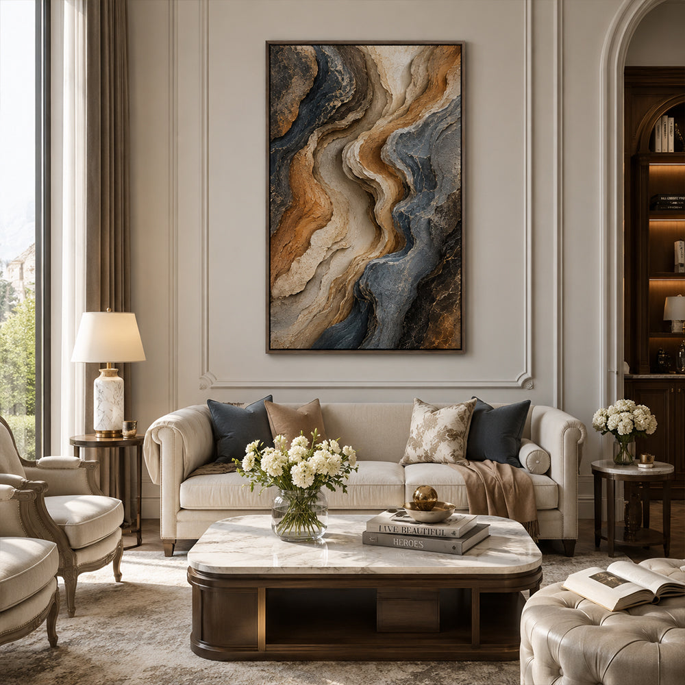 Abstract Wall Art – Earth Toned Wave Strata