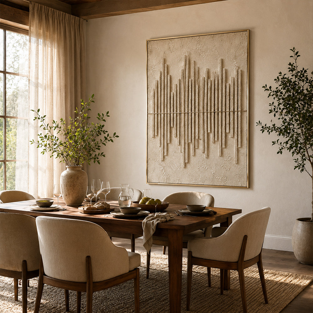 Wabi Sabi Art – Neutral Vertical Stripes