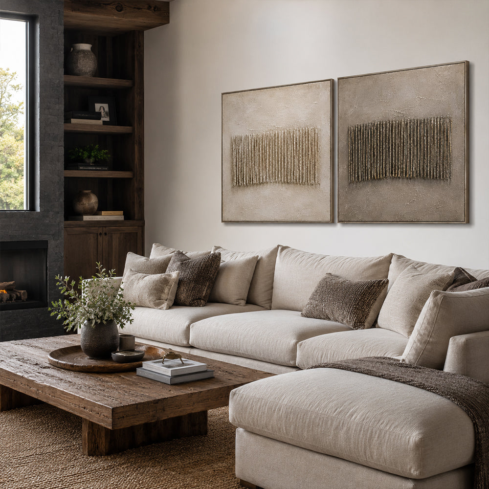 Wabi Sabi Art – Dual Textured Linear Panels