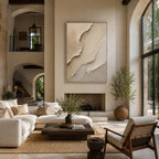 Wabi Sabi Art – Cream Layered Abstract Terrain