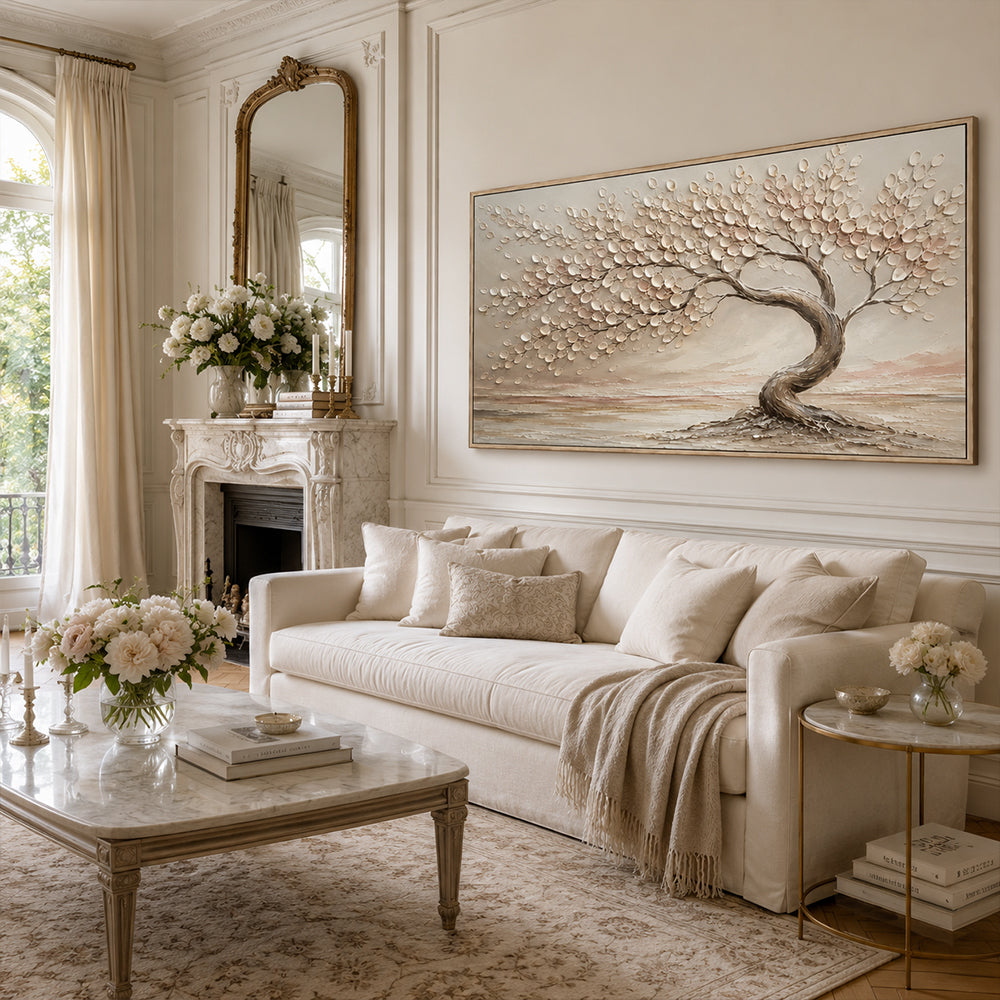 Texture Painting Art – Curved Tree Landscape