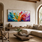 Abstract Wall Art – Rainbow Petal Cluster