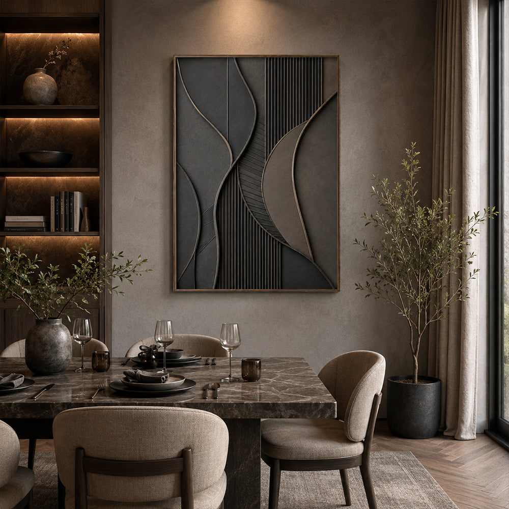 Texture Painting Art – Neutral Curved Relief