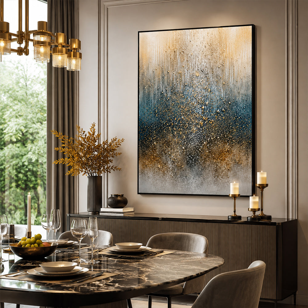 Abstract Wall Art – Golden Speckled Gradient