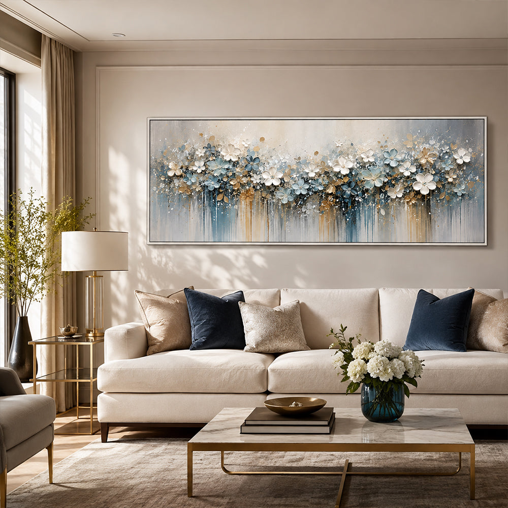 Abstract Wall Art – Dripping Pastel Blooms