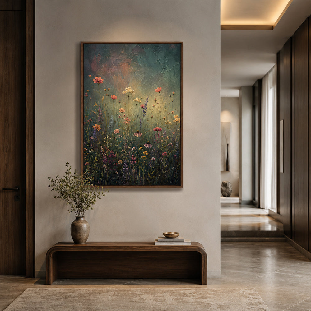 Vintage Americana Art – Wildflower Meadow Scene