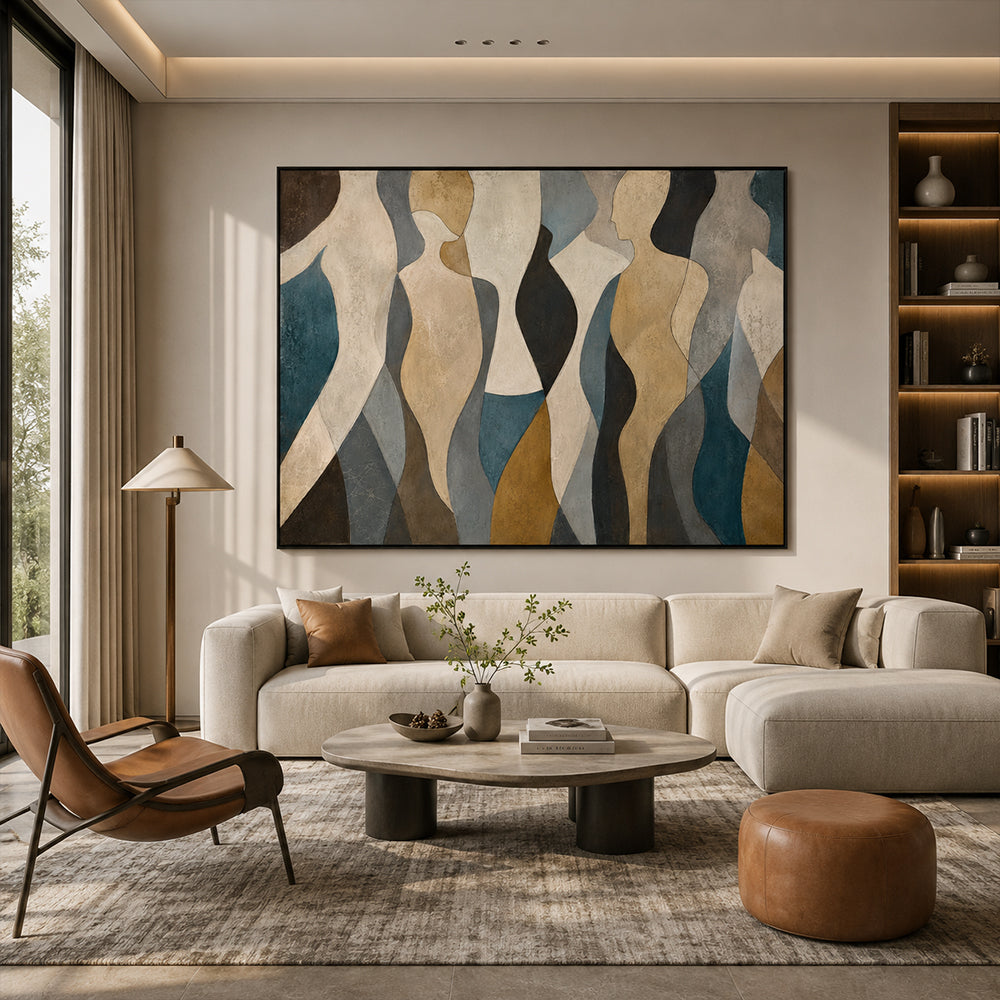 Abstract Wall Art – Curved Human Silhouettes