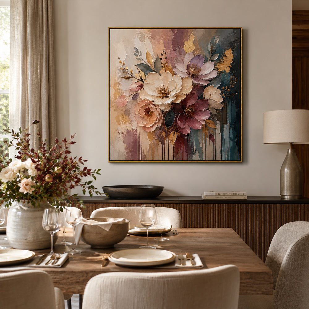Texture Painting Art – Moody Floral Bouquet