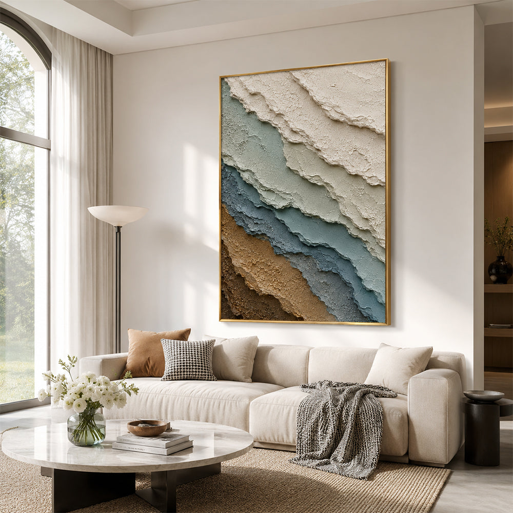 Texture Painting Art – Layered Earthy Strata