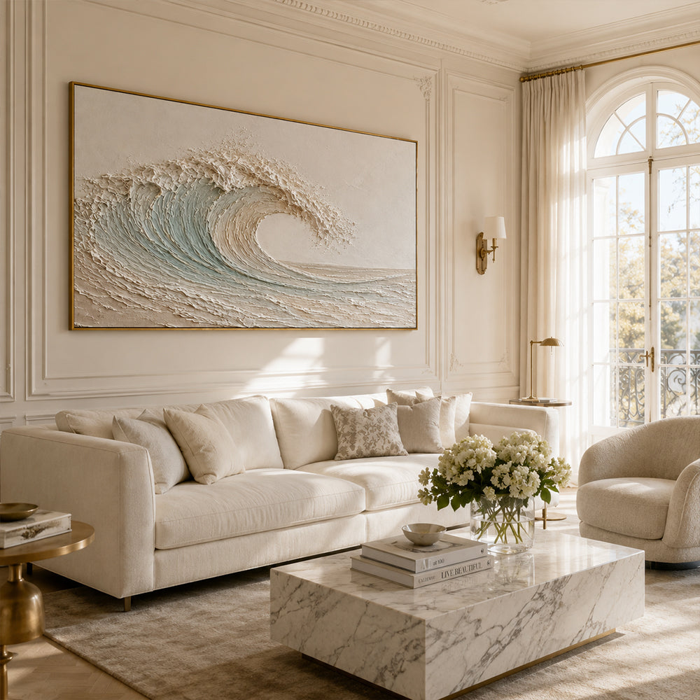 Texture Painting Art – Sculpted Neutral Wave