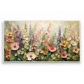 Texture Painting Art – Pastel Wildflower Textured Handmade Oil Painting Wall Art