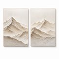 Minimalist Painting Art – Textured Mountain Diptych