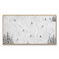 Texture Painting Art – Skiers On Snowy Slopes
