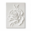 Minimalist Painting Art – Textured White Rose Relief