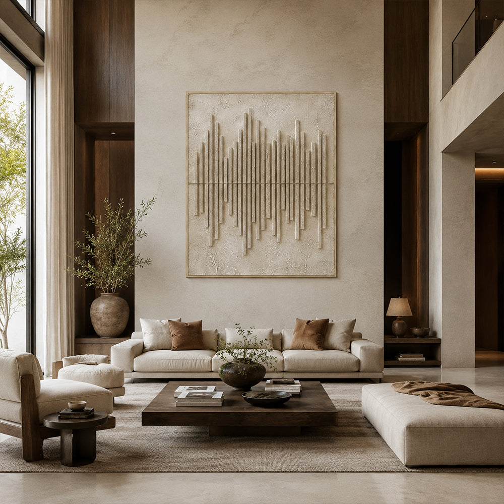 Wabi Sabi Art – Neutral Vertical Stripes