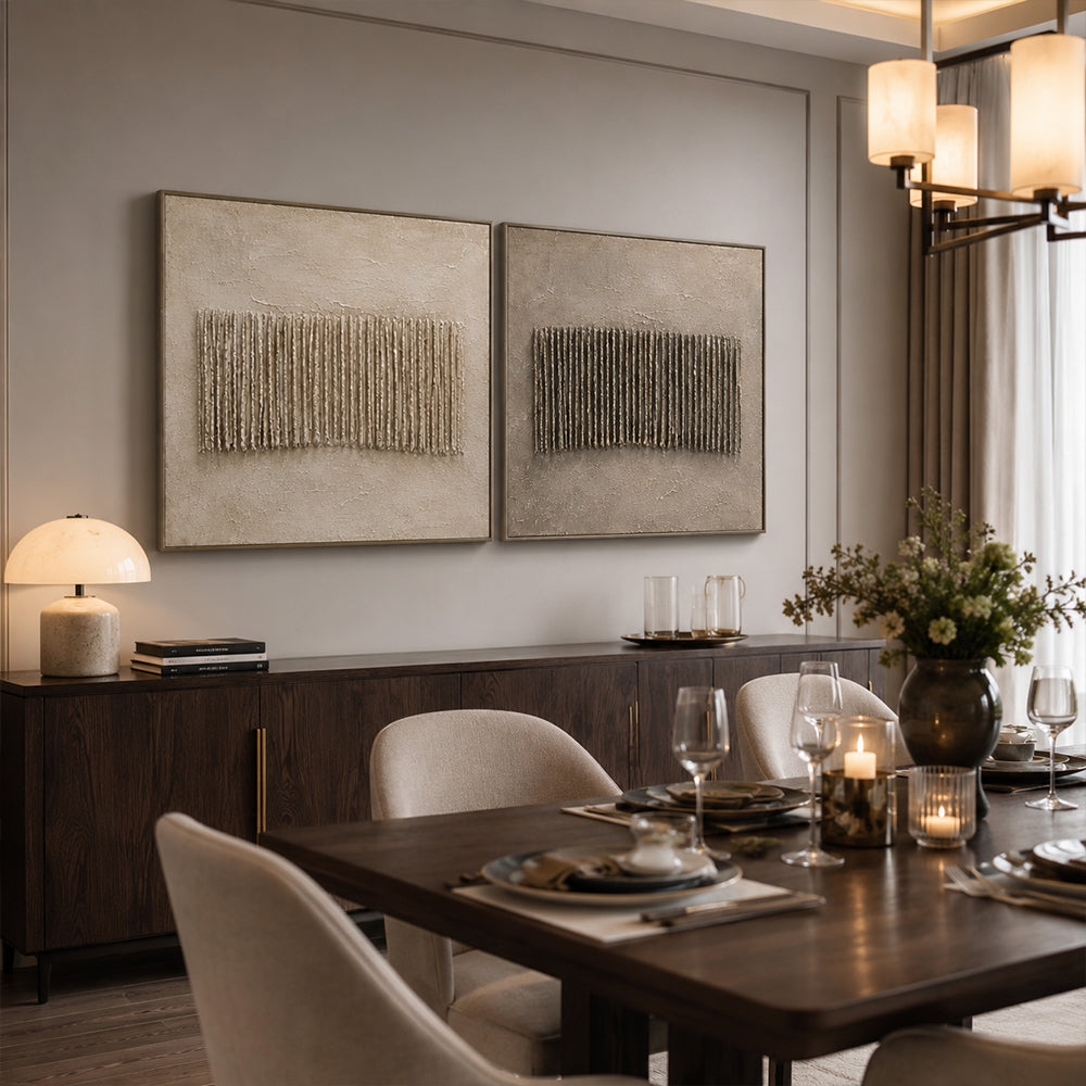 Wabi Sabi Art – Dual Textured Linear Panels