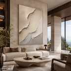 Wabi Sabi Art – Cream Layered Abstract Terrain