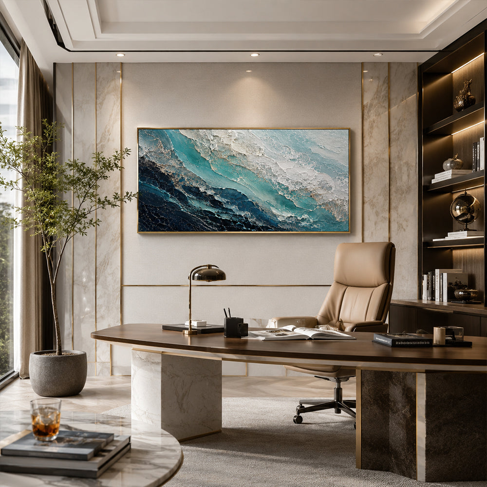 Texture Painting Art – Foamy Ocean Waves