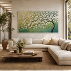 Texture Painting Art – White Blossom Tree