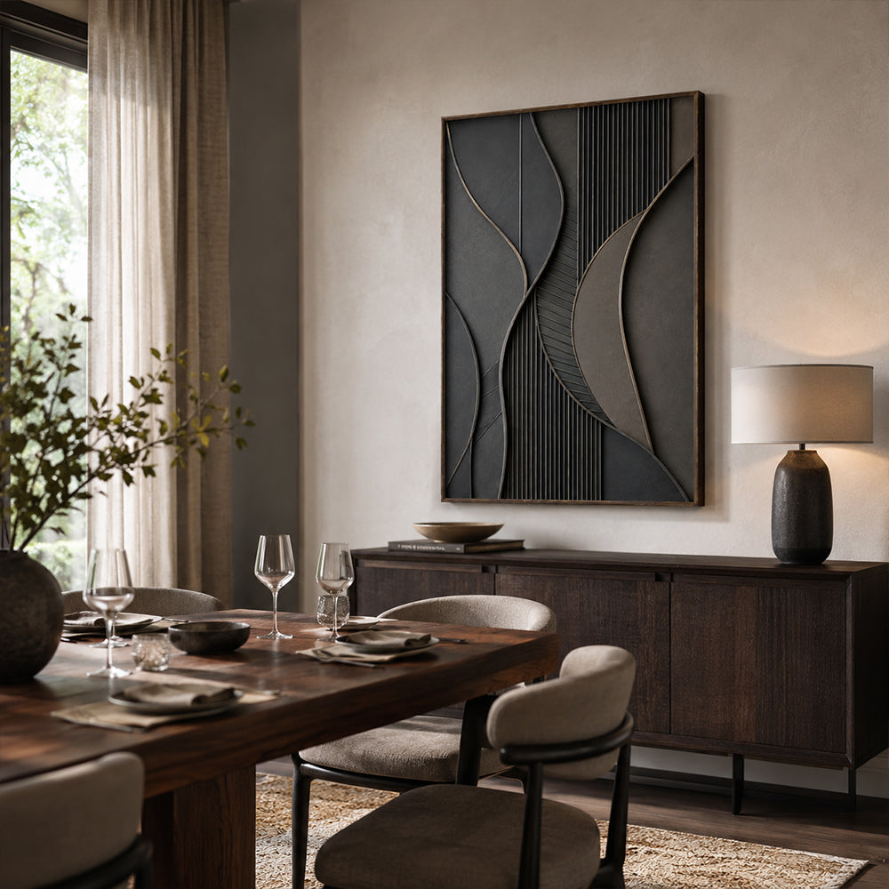 Texture Painting Art – Neutral Curved Relief