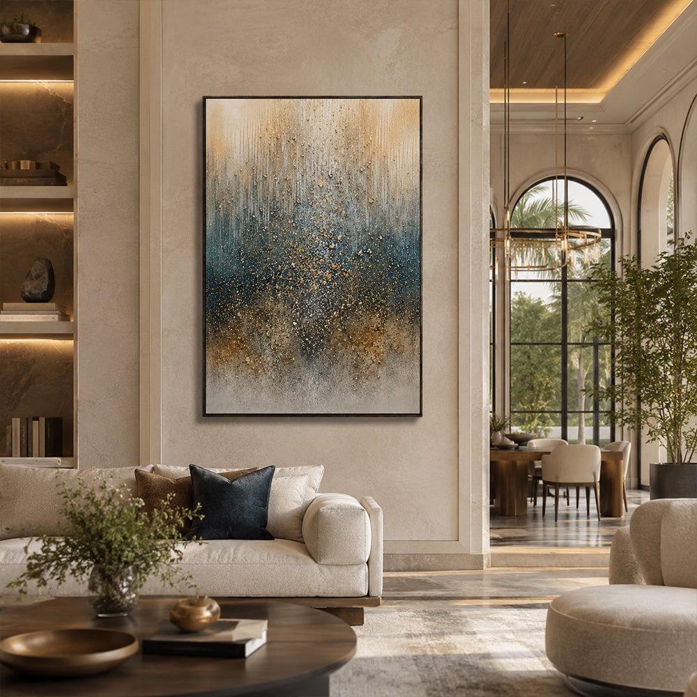 Abstract Wall Art – Golden Speckled Gradient