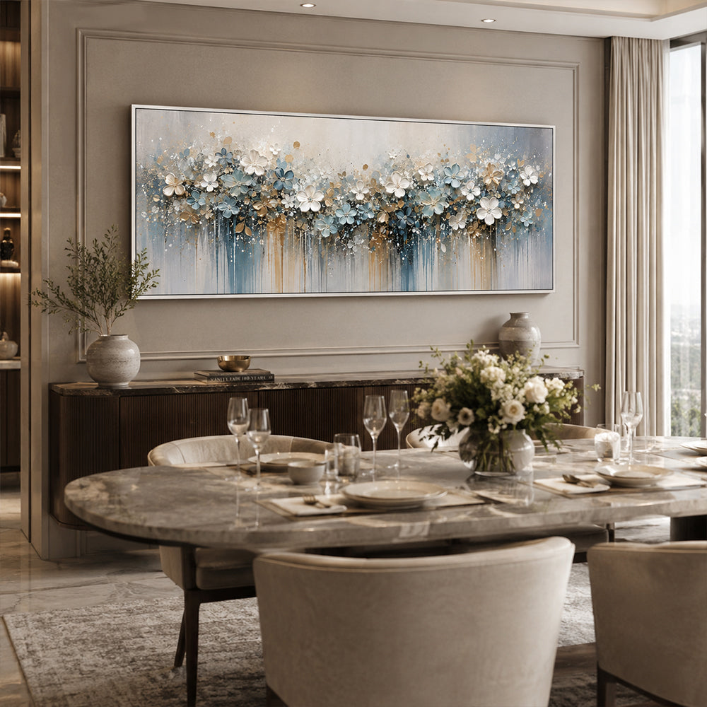 Abstract Wall Art – Dripping Pastel Blooms