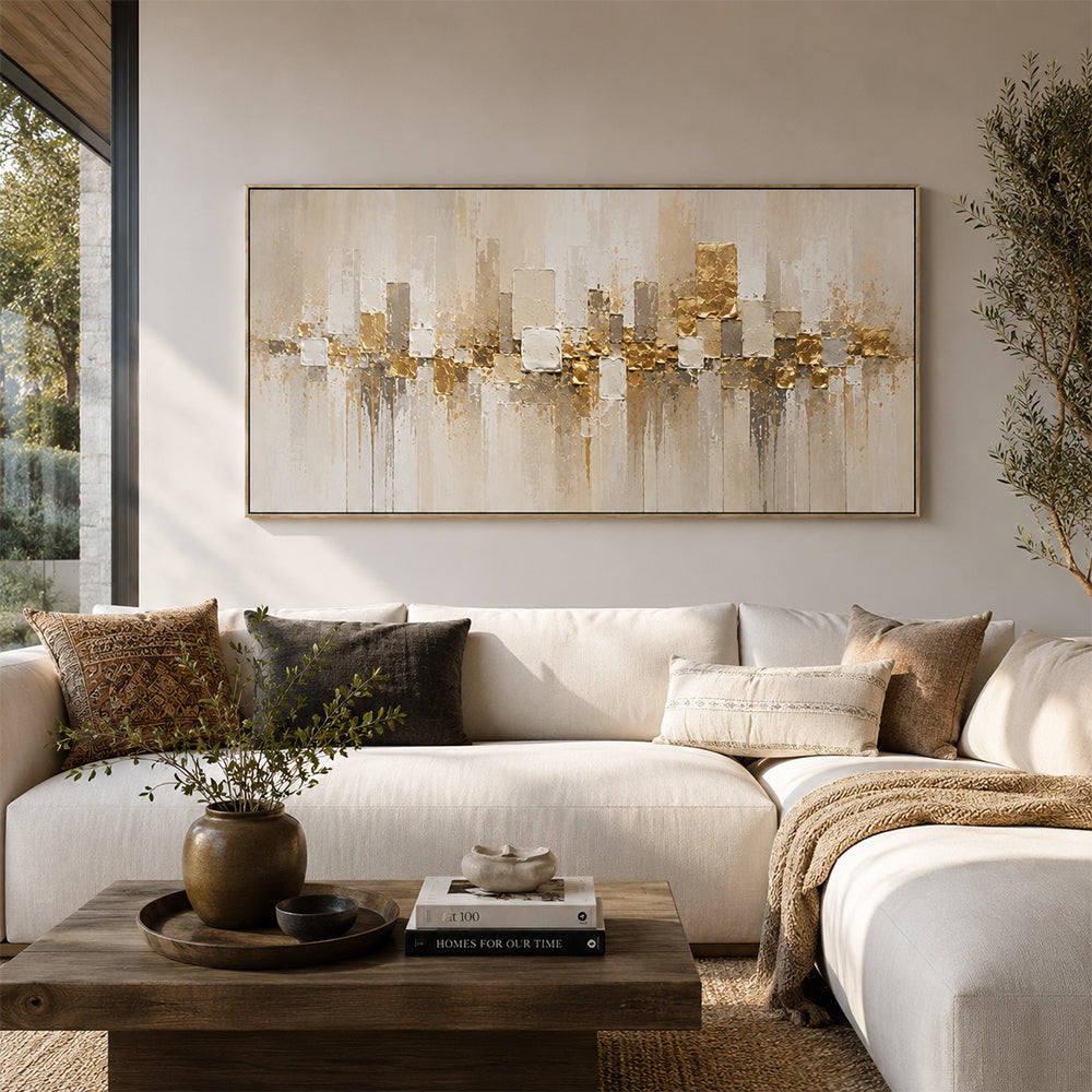 Abstract Wall Art – Gilded Square Patches
