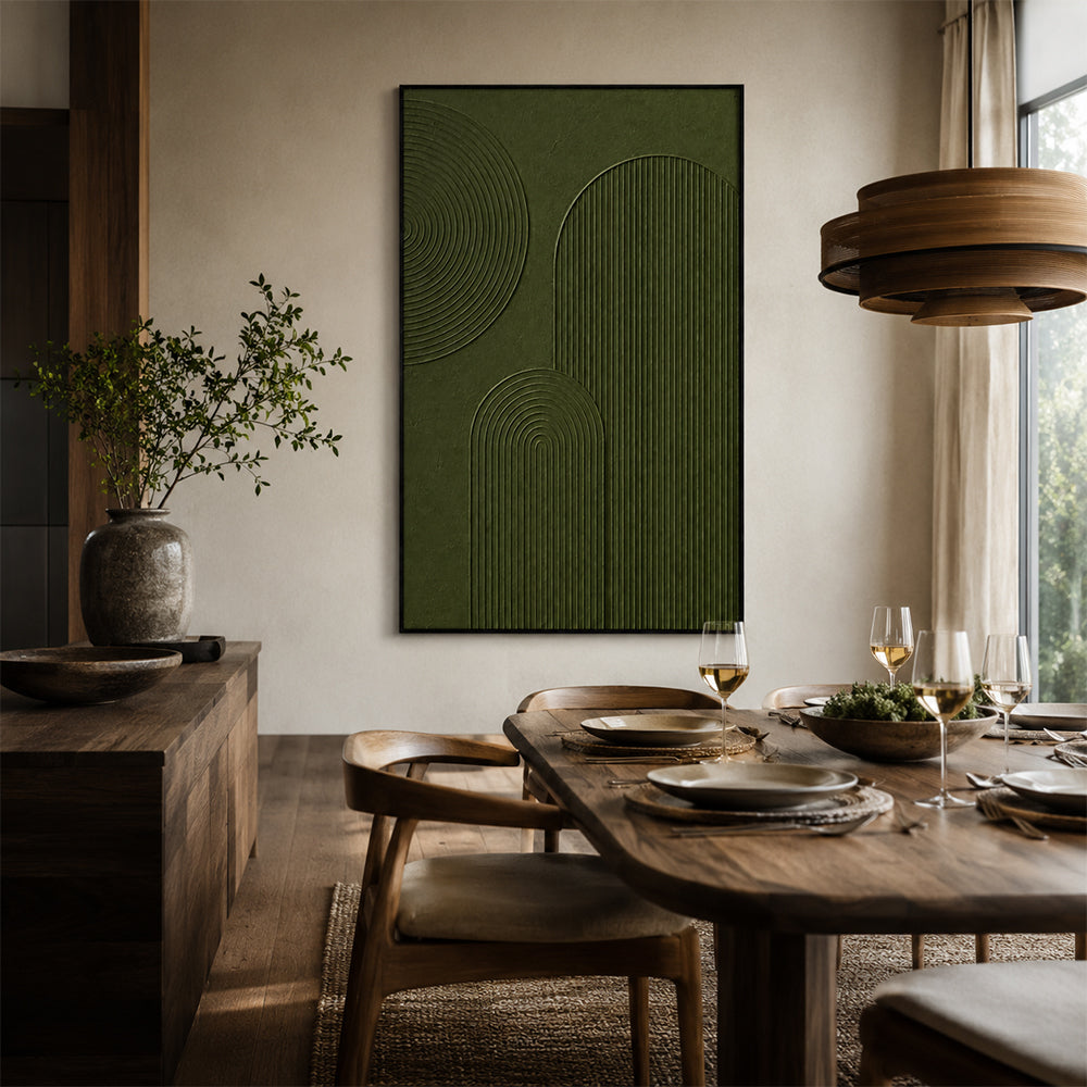Minimalist Art – Green Textured Arches