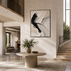 Abstract Wall Art – Curved Neutral Impasto Strokes