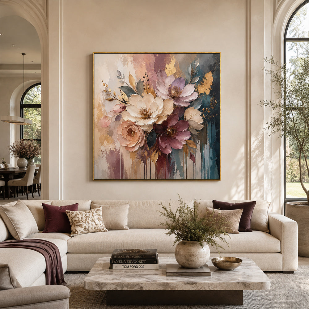 Texture Painting Art – Moody Floral Bouquet