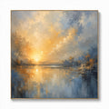 [Copy]Abstract Wall Art – Neutral Lakescape Textured Handmade Oil Painting Wall Art