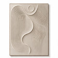 Texture Painting Art – Beige Curved Line Abstract