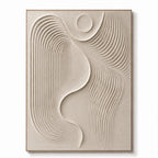 Texture Painting Art – Beige Curved Line Abstract