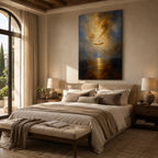 Abstract Wall Art – Floating Boat Seascape Painting