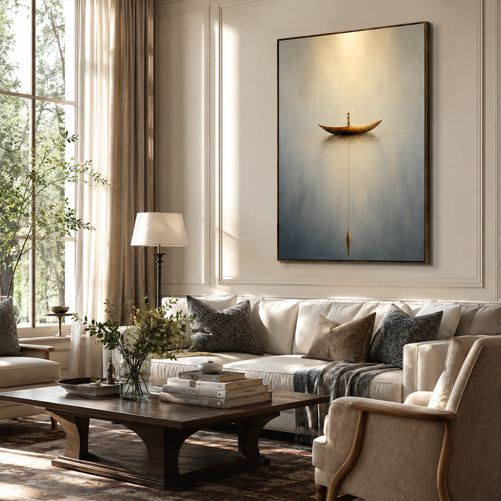Minimalist Art – Lone Fisherman Boat