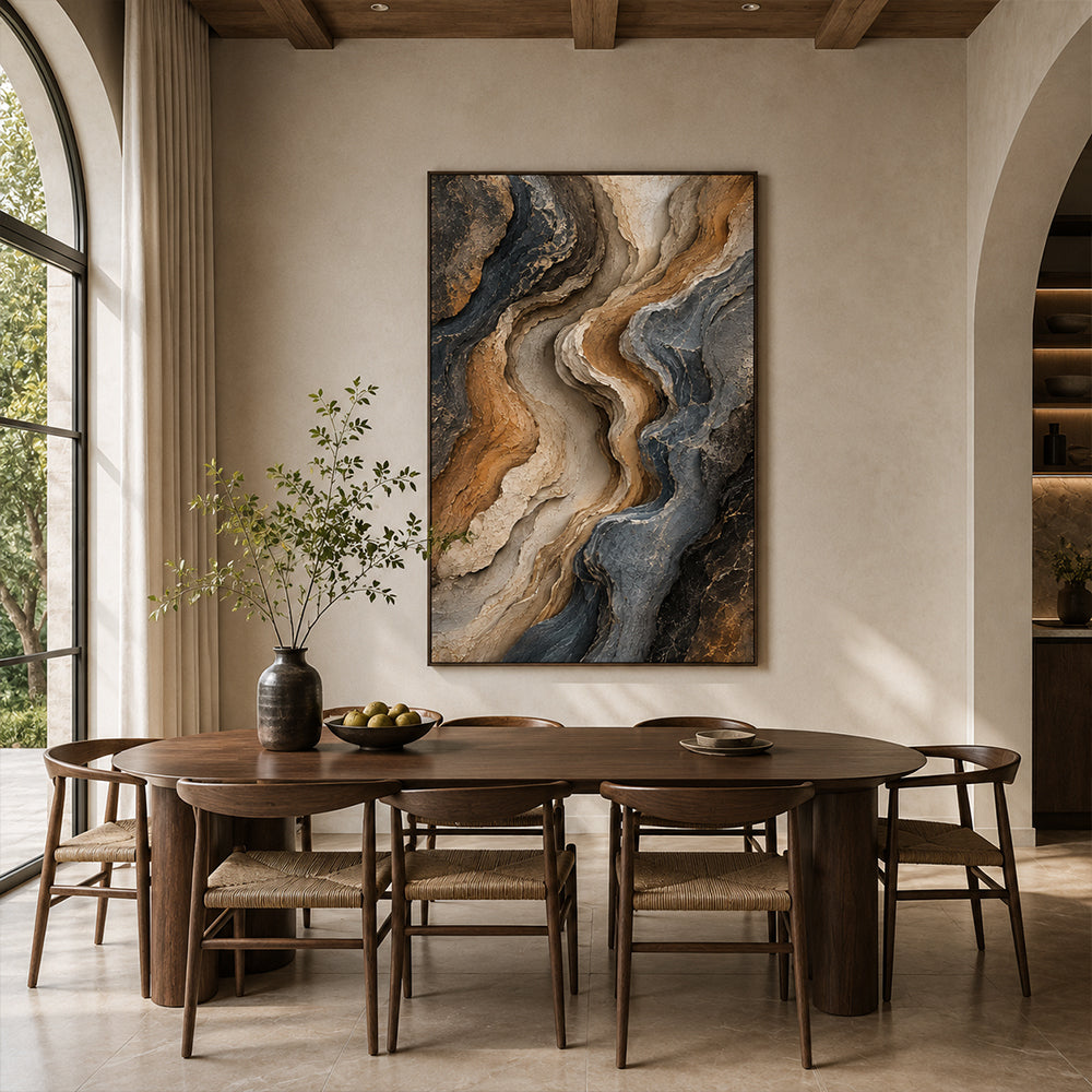 Abstract Wall Art – Earth Toned Wave Strata