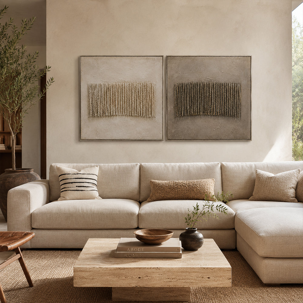 Wabi Sabi Art – Dual Textured Linear Panels