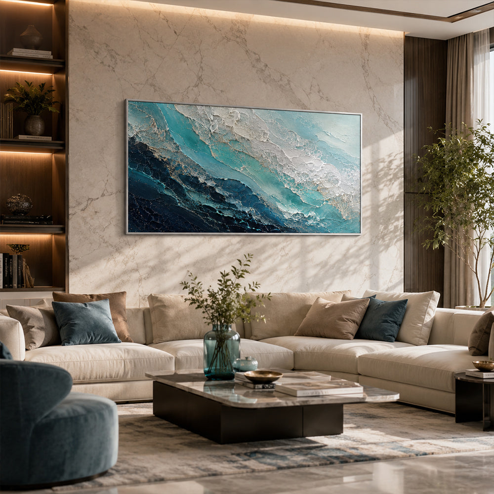 Texture Painting Art – Foamy Ocean Waves
